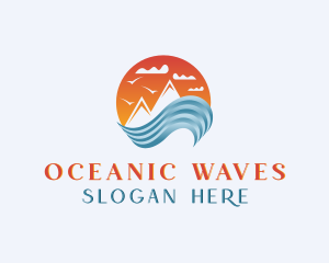 Wave Mountain Travel  logo design