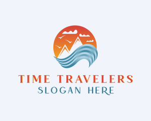 Wave Mountain Travel  logo design