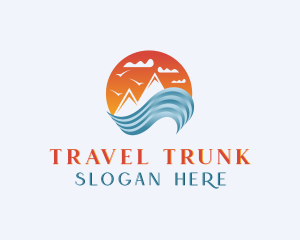 Wave Mountain Travel  logo design