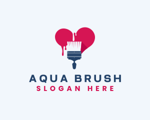 Paint Brush Heart logo design