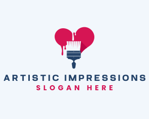 Paint Brush Heart logo design