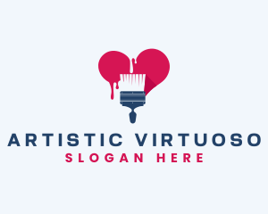 Paint Brush Heart logo design