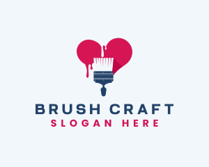 Paint Brush Heart logo design