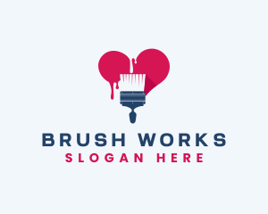 Paint Brush Heart logo design