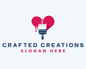 Paint Brush Heart logo design