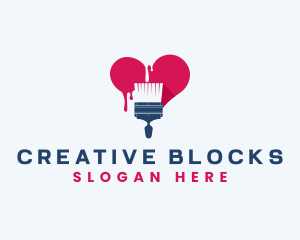 Paint Brush Heart logo design