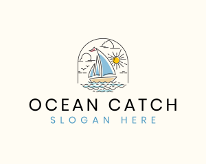 Sailboat Ocean Yacht  logo design