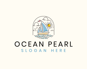 Sailboat Ocean Yacht  logo design