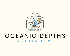 Sailboat Ocean Yacht  logo design