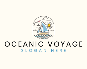 Sailboat Ocean Yacht  logo design