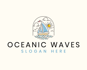 Sailboat Ocean Yacht  logo design