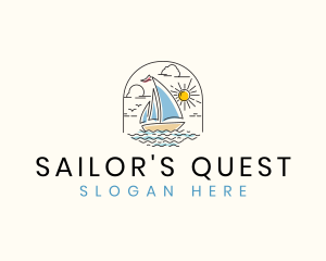 Sailboat Ocean Yacht  logo design