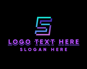 Modern Digital Pixel Letter S logo