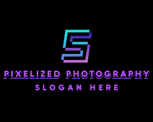 Modern Digital Pixel Letter S logo design