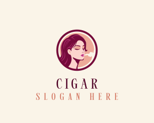 Smoking Lady Cigarette logo design