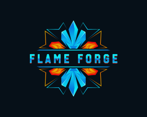 Ice Flame HVAC logo design