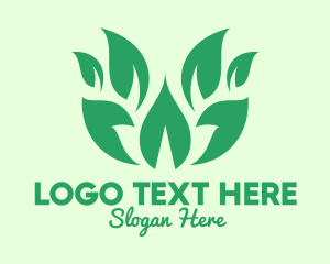 Green Organic Leaves logo