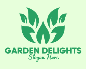 Green Organic Leaves logo design