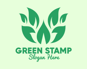 Green Organic Leaves logo design