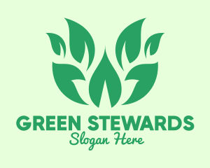 Green Organic Leaves logo design