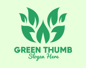 Green Organic Leaves logo design