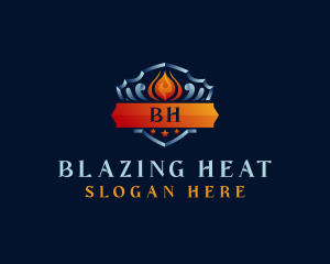 HVAC Heating Cooling logo design