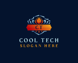 HVAC Heating Cooling logo design