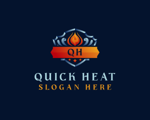 HVAC Heating Cooling logo design