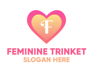 Feminine Heart Dating logo design