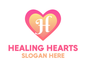 Feminine Heart Dating logo design