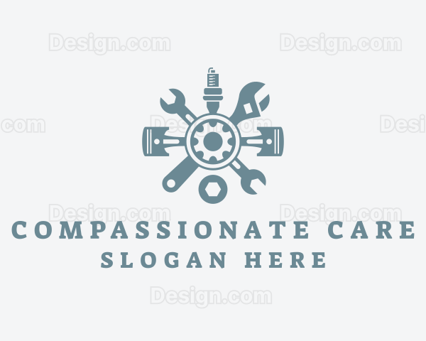 Industrial Cog Mechanic Tools Logo