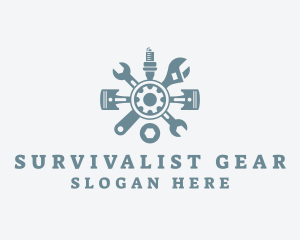 Industrial Cog Mechanic Tools  logo design