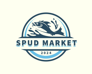 Underwater Seafood Fishing logo design