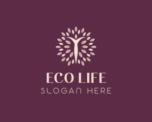 Woman Tree Yoga Wellness logo design