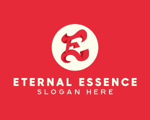 Red Fiery Letter E logo design