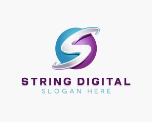 3D Digital Sphere logo design