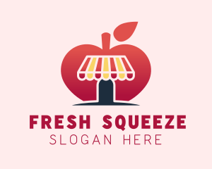 Healthy Apple Fruit Market logo design