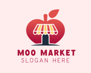 Healthy Apple Fruit Market logo design