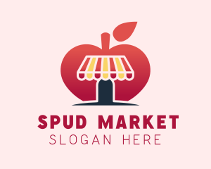 Healthy Apple Fruit Market logo design