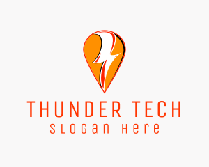 Electrical Thunder Pin logo design