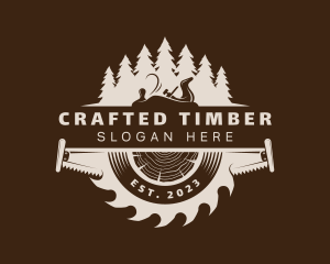 Lumberjack Saw Woodwork logo design