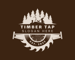 Lumberjack Saw Woodwork logo design