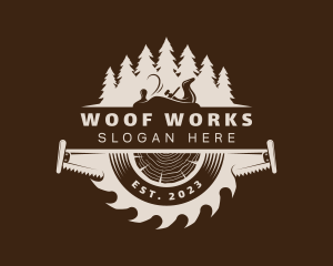 Lumberjack Saw Woodwork logo design