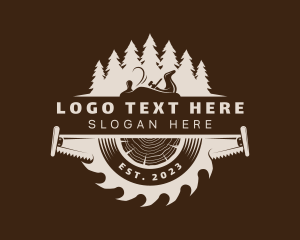 Sculpting - Lumberjack Saw Woodwork logo design