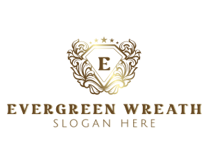 Wedding Floral Wreath logo design