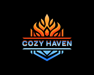 Fire Ice Heating logo design