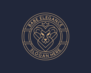 Elegant Lion Crown logo design