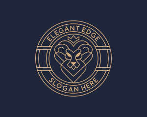 Elegant Lion Crown logo design