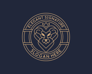 Elegant Lion Crown logo design