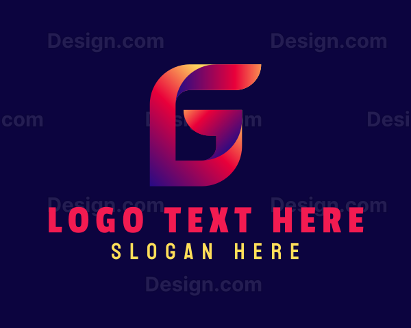 Gradient Business Ribbon Letter G Logo